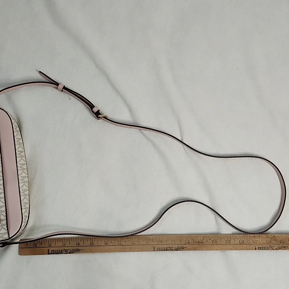 Michael Kors Jet Set Blush Zip Chain Crossbody W/ Coordinating Card Holder Set